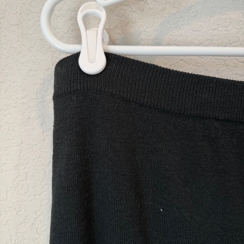 Eileen Fisher Black Wool Knit Midi Skirl Size Large - Picture 5 of 5